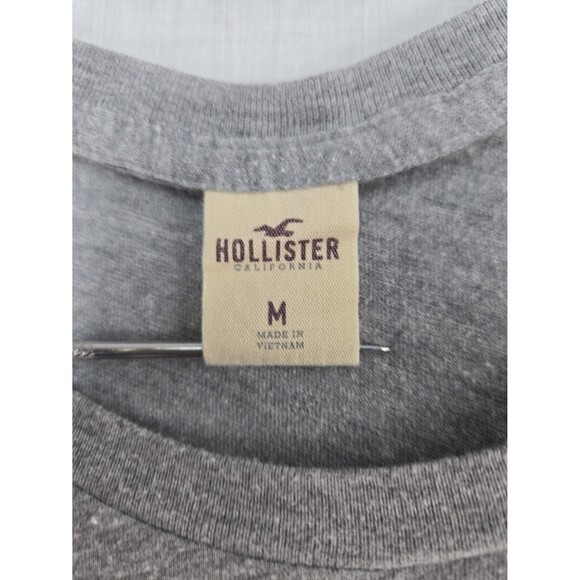 Y2K Hollister Grey T-Shirt Rhinestone Seagull Logo Women's Medium Bling Glam - Picture 5 of 8